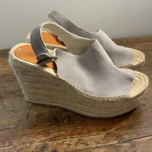 Anthropologie x Soludos Womens Seville‎ Platform Espadrille Sandals Gray 6.5